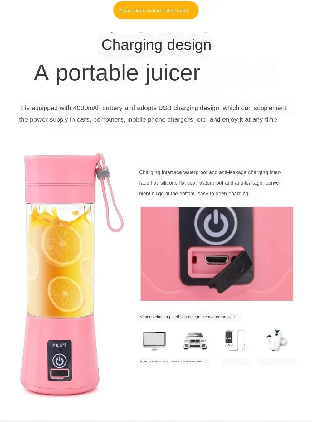 Portable USB Juicer Blender