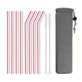 Pink Glass Drinking Straws — Reusable & Eco-Friendly